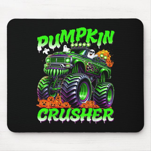Pumpkin Crusher Monster Truck Ghosts Halloween For Mouse Pad (Front)