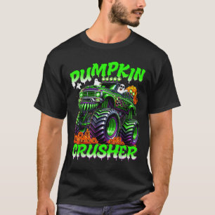 Pumpkin Crusher Monster Truck Ghosts Halloween For T-Shirt