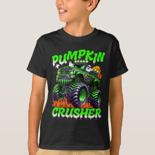 Pumpkin Crusher Monster Truck Ghosts Halloween For T-Shirt