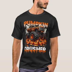 Pumpkin Crusher Monster Truck Running Over Jack O  T-Shirt