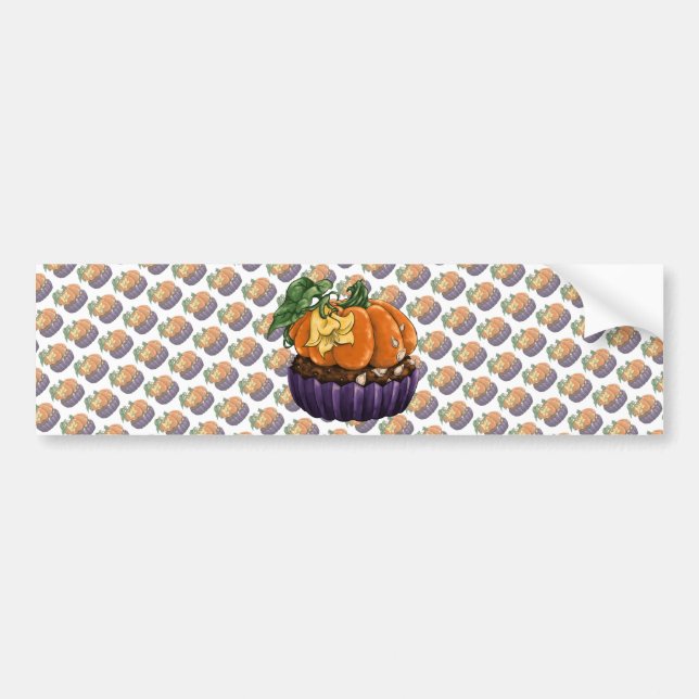 Pumpkin Cupcake Bumper Sticker (Front)