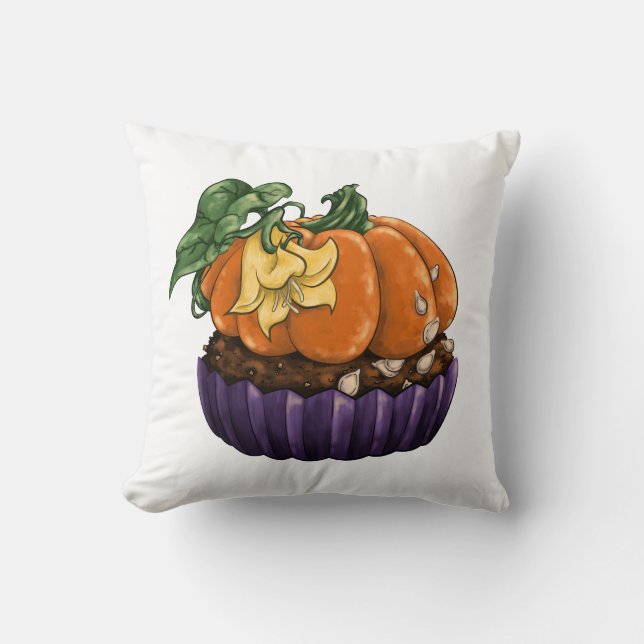 Pumpkin Cupcake Cushion (Front)