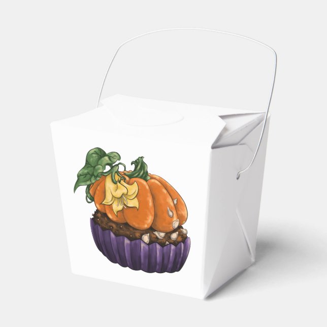Pumpkin Cupcake Favour Box (Front Side)