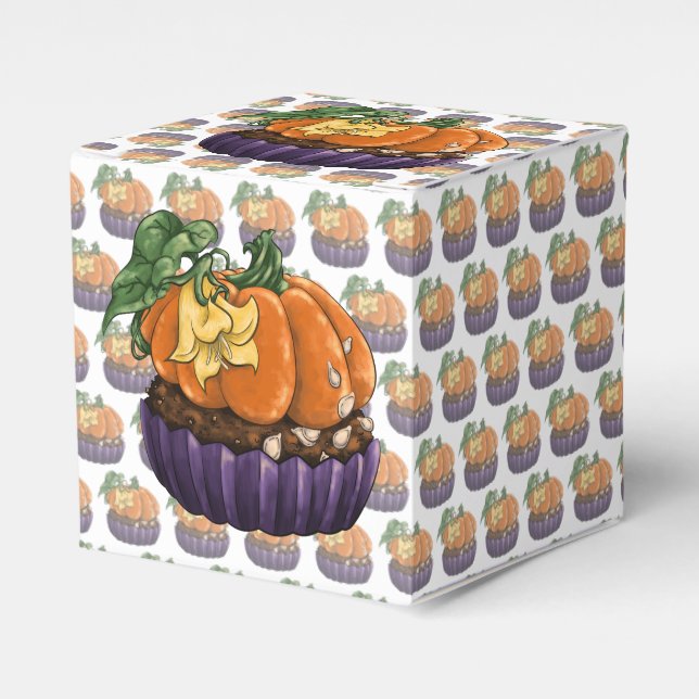 Pumpkin Cupcake Favour Box (Front Side)