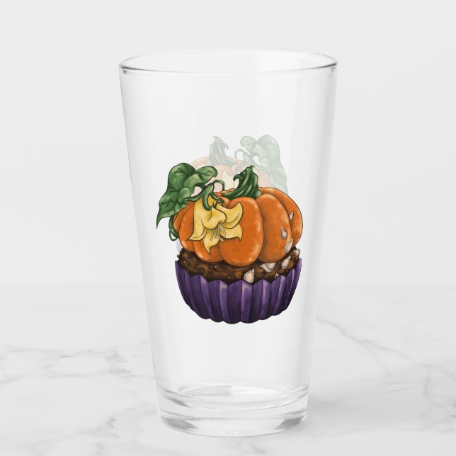 Pumpkin Cupcake Glass (Back)