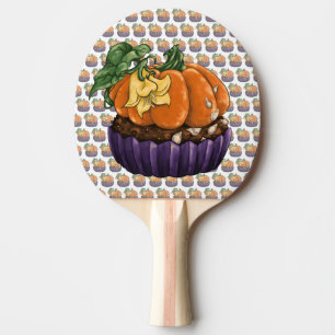 Pumpkin Cupcake Ping Pong Paddle