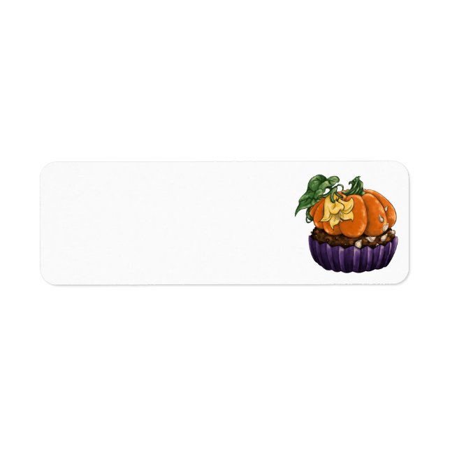Pumpkin Cupcake Return Address Label (Front)
