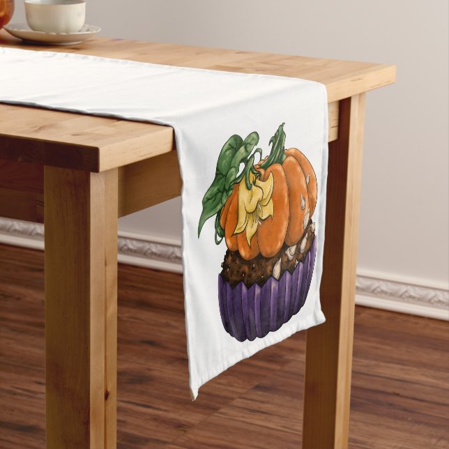 Pumpkin Cupcake Short Table Runner (In Situ)