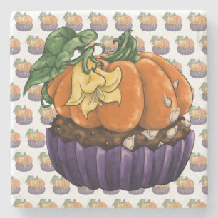 Pumpkin Cupcake Stone Coaster