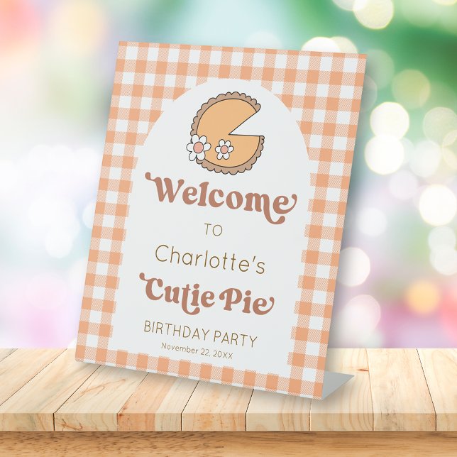 Pumpkin Cutie Pie Birthday Welcome Sign (Creator Uploaded)