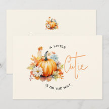 Pumpkin Cutie Pregnancy Announcement Card