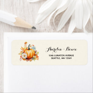 Pumpkin Cutie Pregnancy Announcement Return Address Label