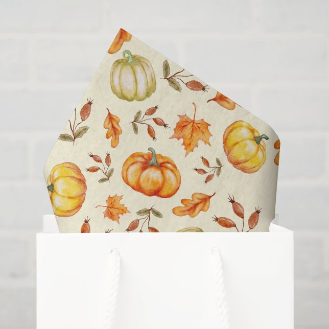 Pumpkin Decoupage Tissue Paper, Thanksgiving Fall Paper (Gift Bag)