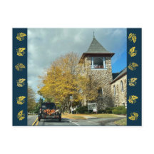 Pumpkin Delivery Fall Leaves Postcard