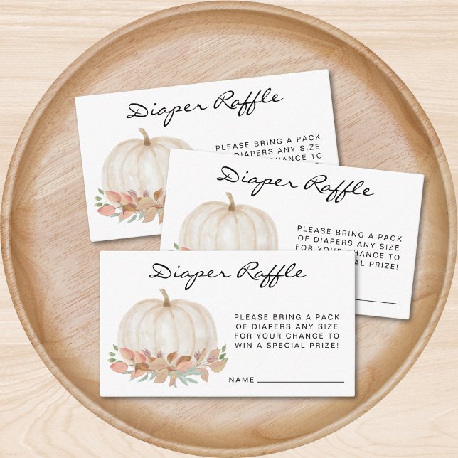 Pumpkin Diaper Raffle Baby Shower Enclosure Card (Creator Uploaded)