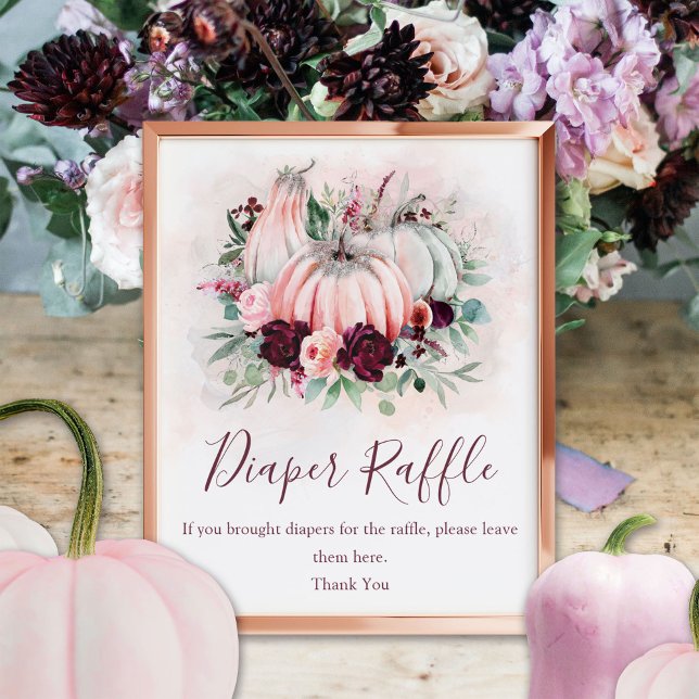 Pumpkin Diaper Raffle Baby Shower Sign (Creator Uploaded)
