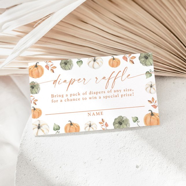 Pumpkin Diaper Raffle Card, Boho Fall Baby Shower  Enclosure Card (Creator Uploaded)