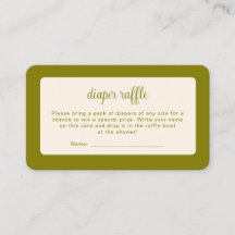 Pumpkin: Diaper Raffle Enclosure Card