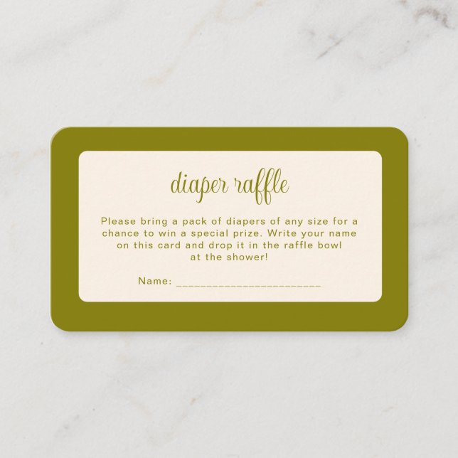 Pumpkin: Diaper Raffle Enclosure Card (Front)