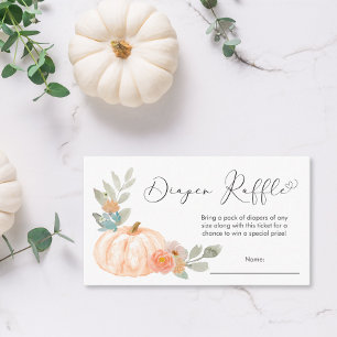 Pumpkin Diaper Raffle Orange Baby Shower Enclosure Card