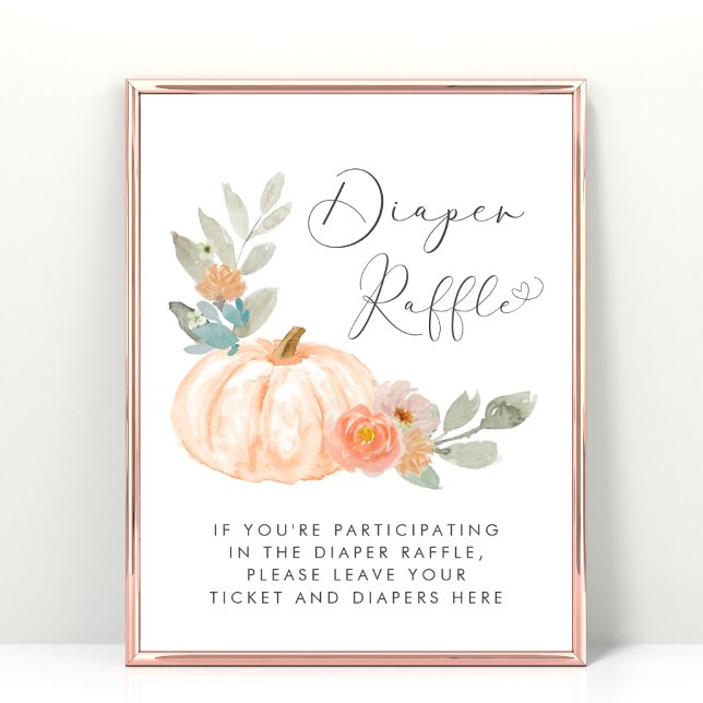 Pumpkin Diaper Raffle Orange Baby Shower Poster (Creator Uploaded)
