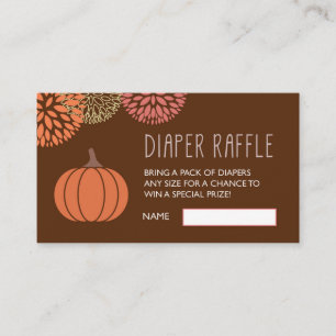 Pumpkin Diaper Raffle Ticket Enclosure Card