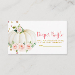 Pumpkin diaper raffle ticket enclosure card