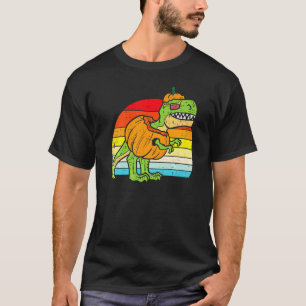 Pumpkin Dinosaur Retro Toddler Boys Halloween Boy  T-Shirt