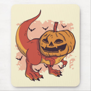 Pumpkin Dinosaur T-Rex Mouse Pad
