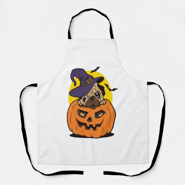 Pumpkin Dog Halloween, Funny Halloween Dog Apron (Front)