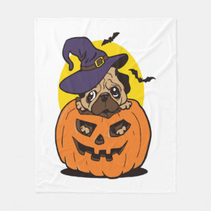 Pumpkin Dog Halloween, Funny Halloween Dog Fleece Blanket