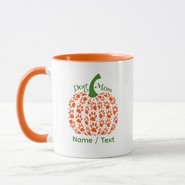 Pumpkin Dog Mum Mug – Funny Personalised Fall Gift (Left)