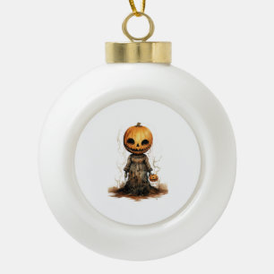 Pumpkin Doll Halloween Sticker Ceramic Ball Christmas Ornament