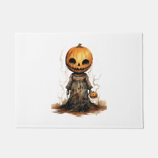 Pumpkin Doll Halloween Sticker Doormat (Front)
