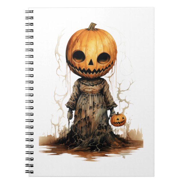 Pumpkin Doll Halloween Sticker Notebook (Front)
