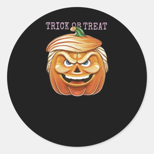 Pumpkin Donald, Funny Halloween Scary Classic Classic Round Sticker (Front)