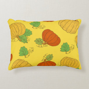 Pumpkin Doodle: Hand Drawn Seamless Decorative Cushion