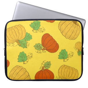 Pumpkin Doodle: Hand Drawn Seamless Laptop Sleeve