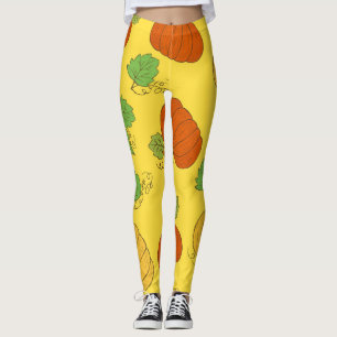 Pumpkin Doodle: Hand Drawn Seamless Leggings