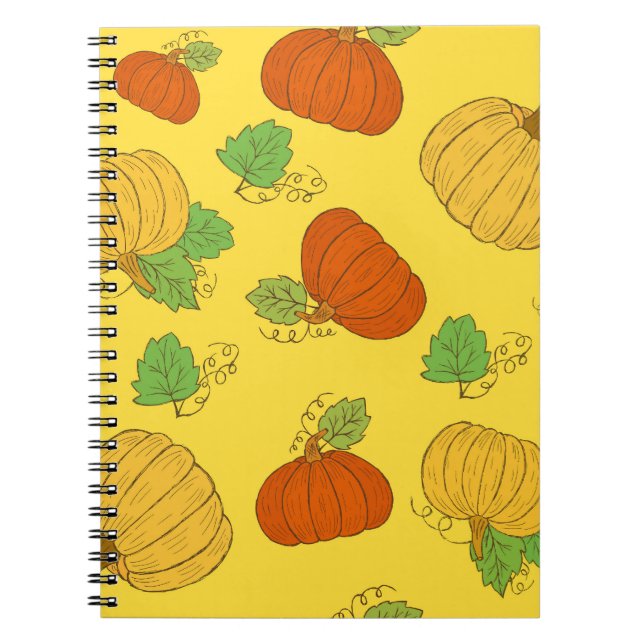 Pumpkin Doodle: Hand Drawn Seamless Notebook (Front)