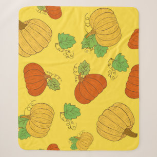 Pumpkin Doodle: Hand Drawn Seamless Sherpa Blanket