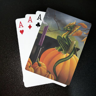 Pumpkin Dragon Cauldron Halloween Playing Cards