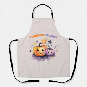 Pumpkin Dreams – Cute Pastel Purple and Orange Apron