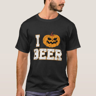 Pumpkin Drinking Beer Lover Costume Cool Halloween T-Shirt