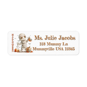 Pumpkin Drip – Mummy with a Sweet Scare Return Address Label