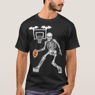 Pumpkin Dunker, Skeleton Basketball  t-shirt