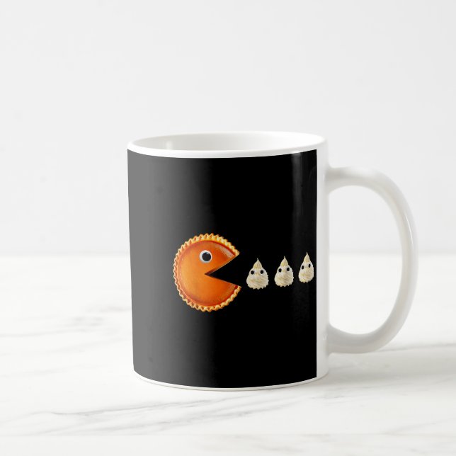 Pumpkin E Eating Whipped Cream Funny  Coffee Mug (Right)