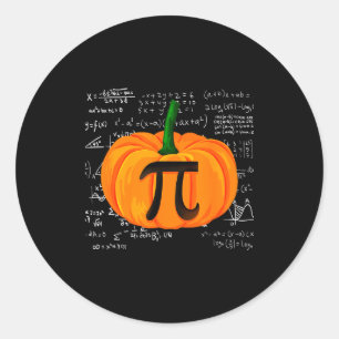 Pumpkin E Math Funny Halloween Thanksgiving Day Classic Round Sticker