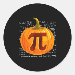 Pumpkin E Math Shirt Funny Halloween Thanksgiving Classic Round Sticker