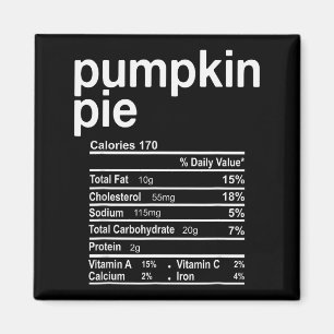 Pumpkin E Nutrition Facts Funny Thanksgiving Chris Magnet